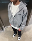 ZIP HOODIE - GREY/BLACK